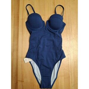 Cupshe One Piece Swimsuit Tummy Control New Size XS Navy Blue New With Tags